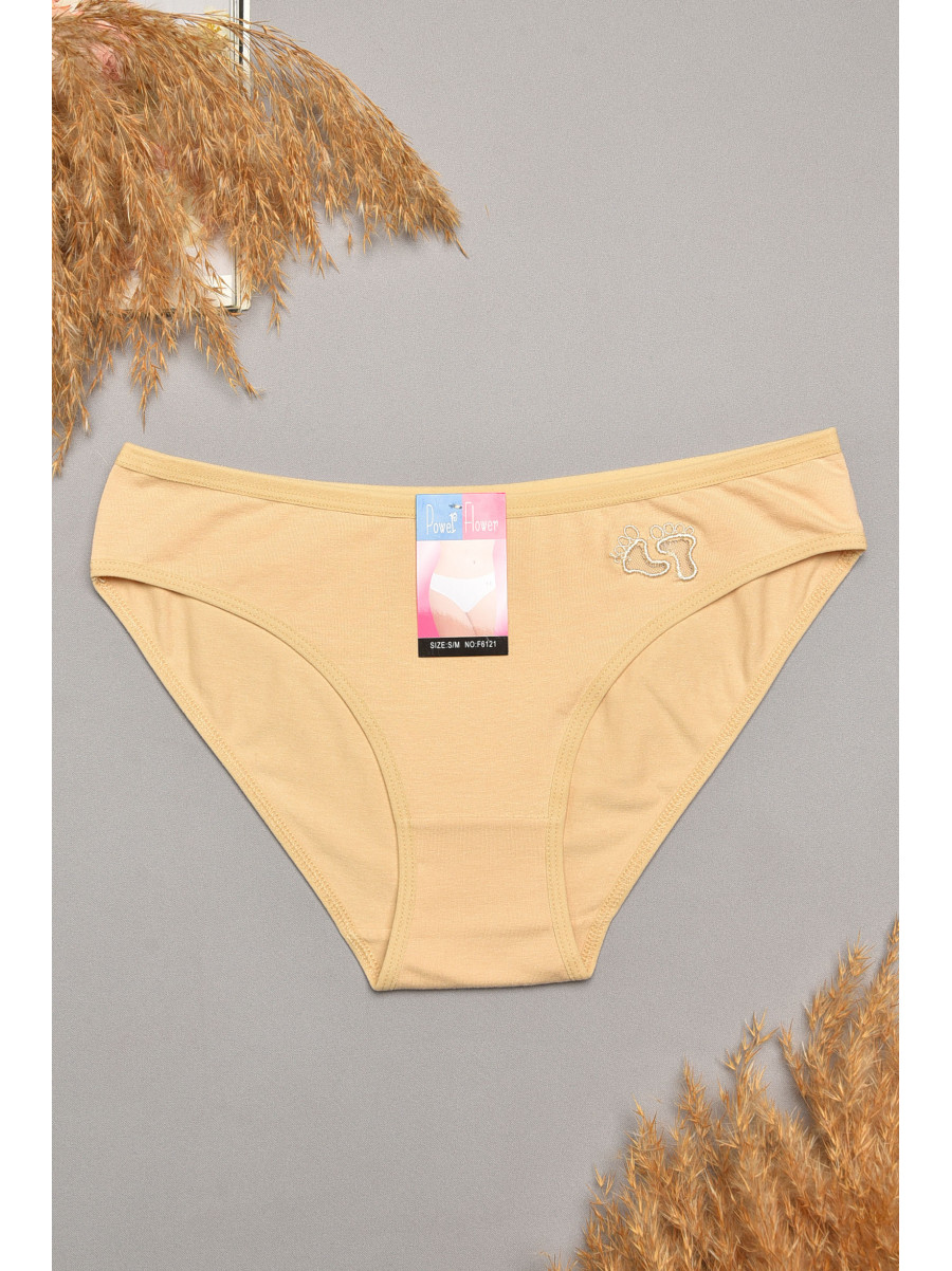Трусы женские однотонные бежевого цвета 6121 207549C