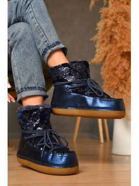 Уггі жіночі на хутрі синього кольору TBL-3 207569C