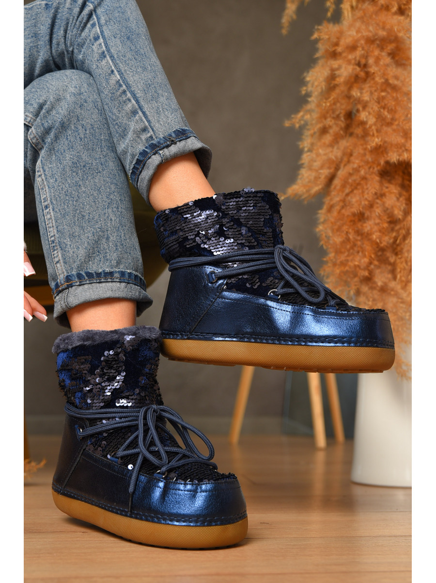 Уггі жіночі на хутрі синього кольору TBL-3 207569C