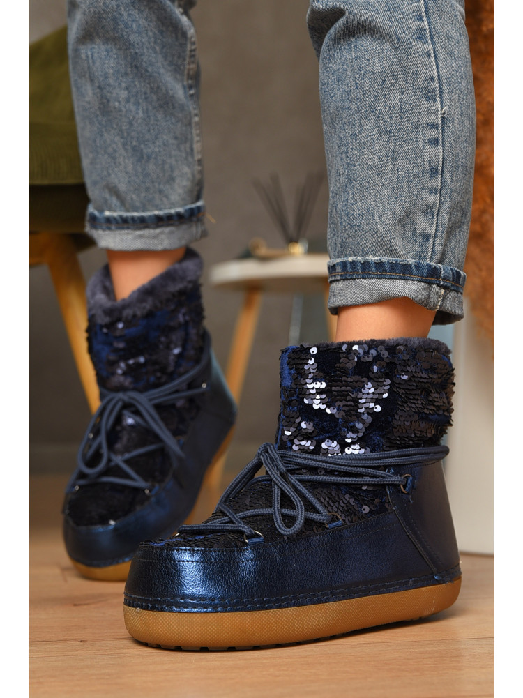 Уггі жіночі на хутрі синього кольору TBL-3 207569C