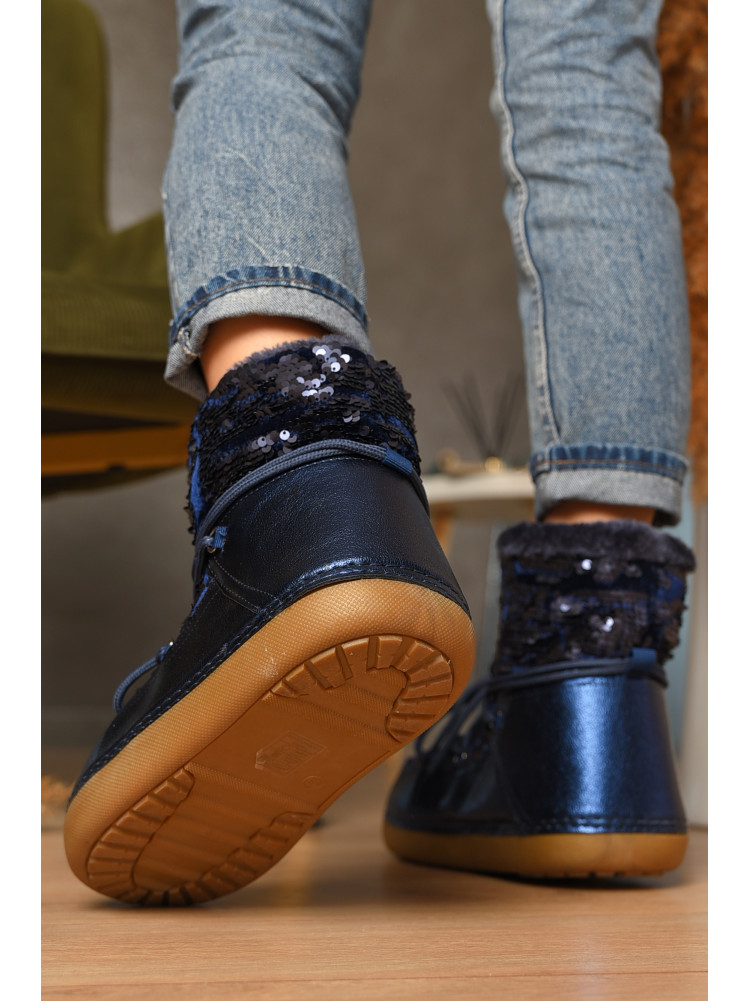 Уггі жіночі на хутрі синього кольору TBL-3 207569C