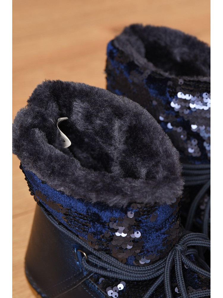 Уггі жіночі на хутрі синього кольору TBL-3 207569C