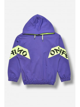 Кофта подростковая для девочки фиолетового цвета с принтом 5504 207570C Кофта подростковая для девочки фиолетового цвета с принтом 5504 207570C