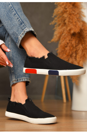 Мокасини жіночі чорного кольору текстиль bl-65 207579C Мокасини жіночі чорного кольору текстиль bl-65 207579C