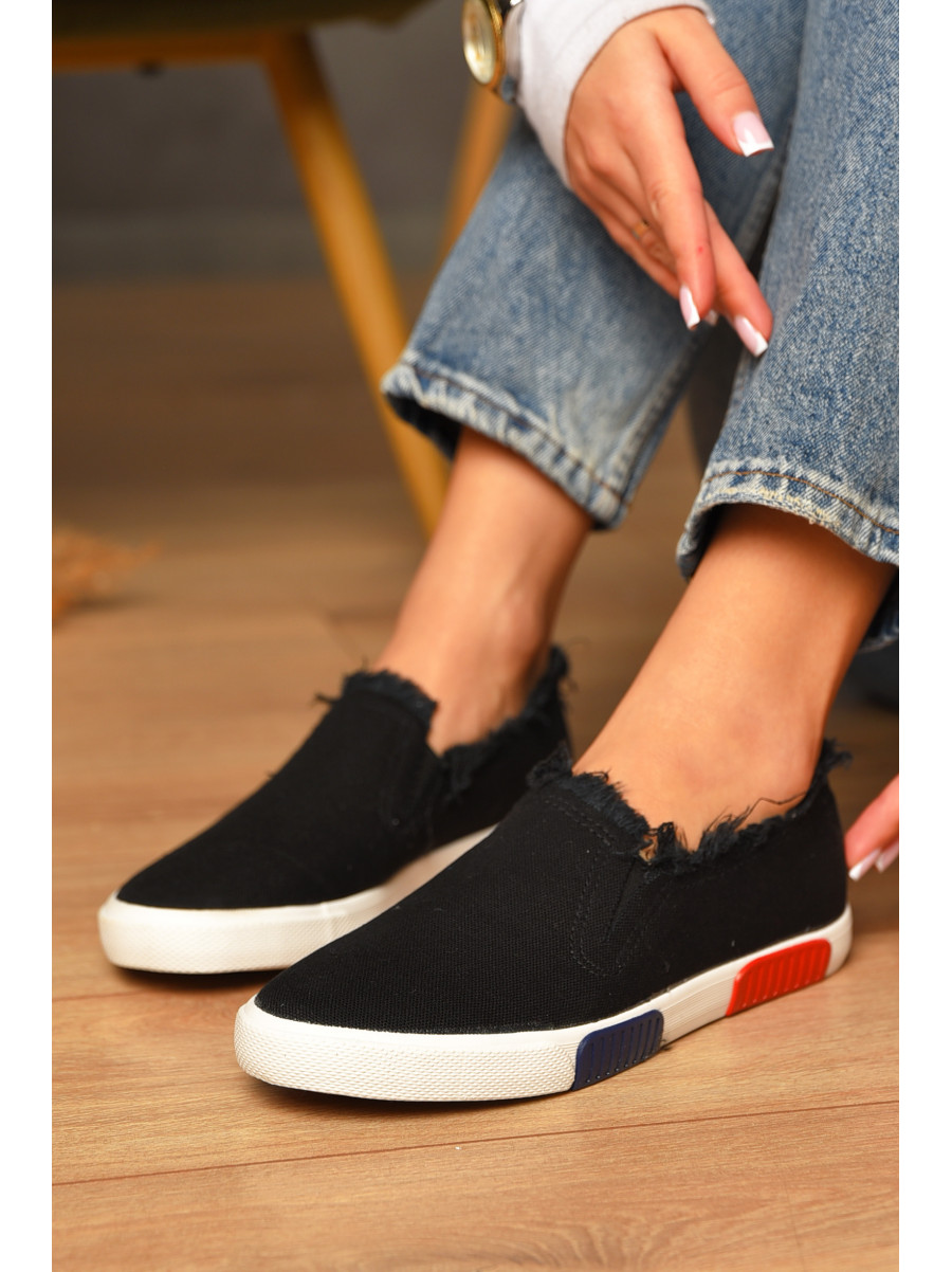 Мокасини жіночі чорного кольору текстиль bl-65 207579C