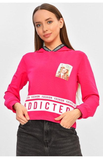 Кофта подростковая для девочки розового цвета с принтом 207594C