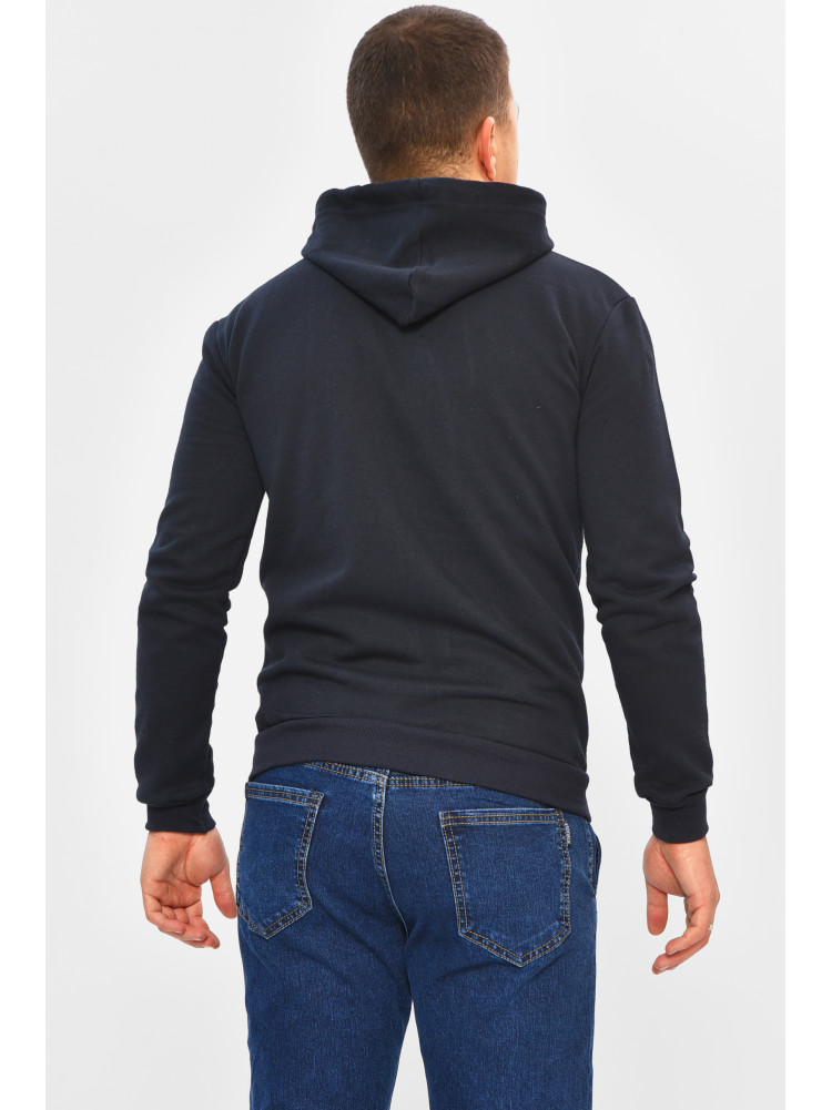 Кофта чоловіча однотонна на флісі синього кольору 207600C