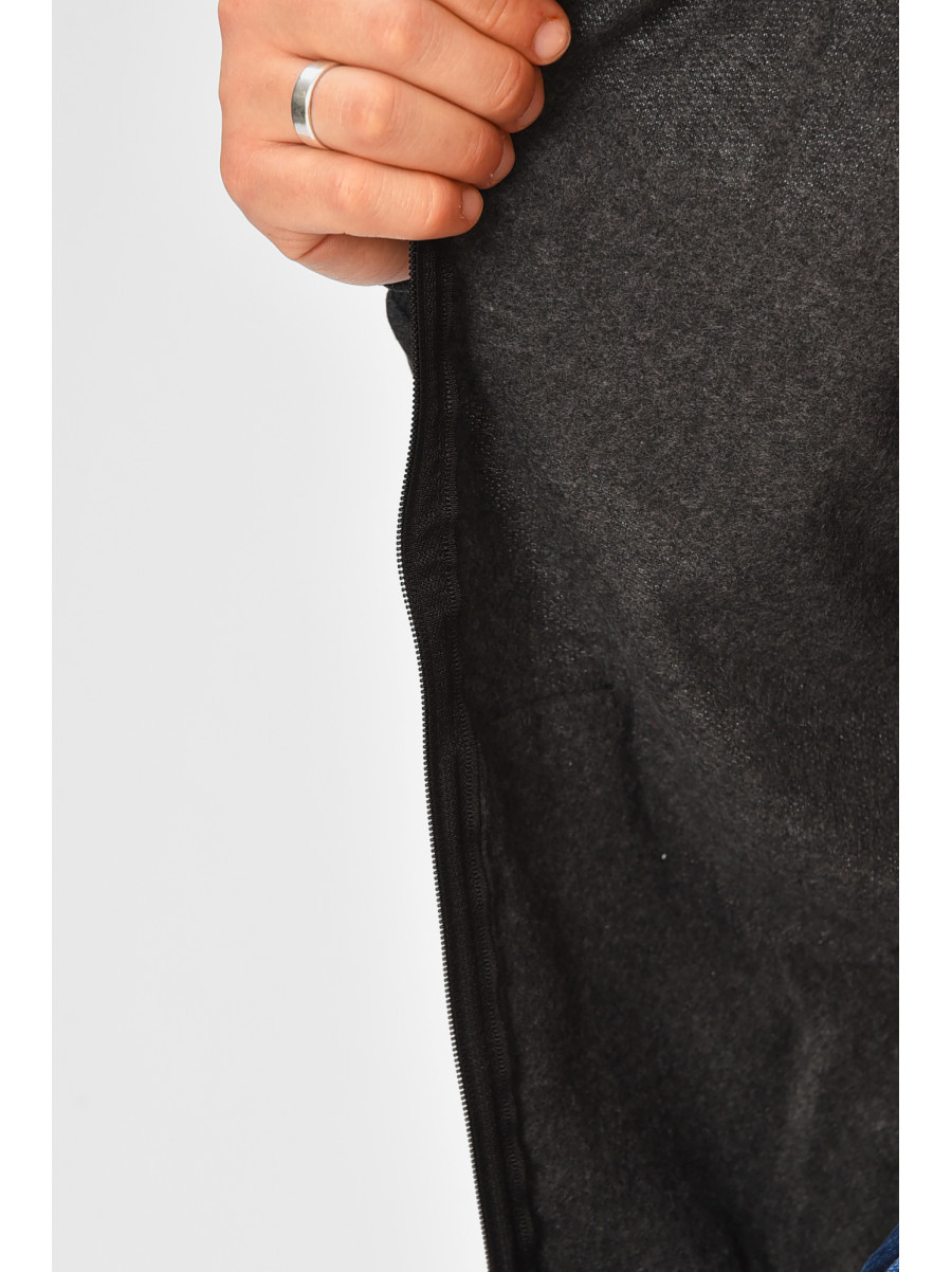 Кофта чоловіча однотонна на флісі темно-сірого кольору 207602C