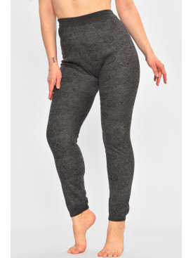 Лосины женские на флисе серого цвета с принтом А923 207620C Лосины женские на флисе серого цвета с принтом А923 207620C