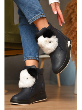 Черевики жіночі зимові темно-синього кольору 8553-2 207621C