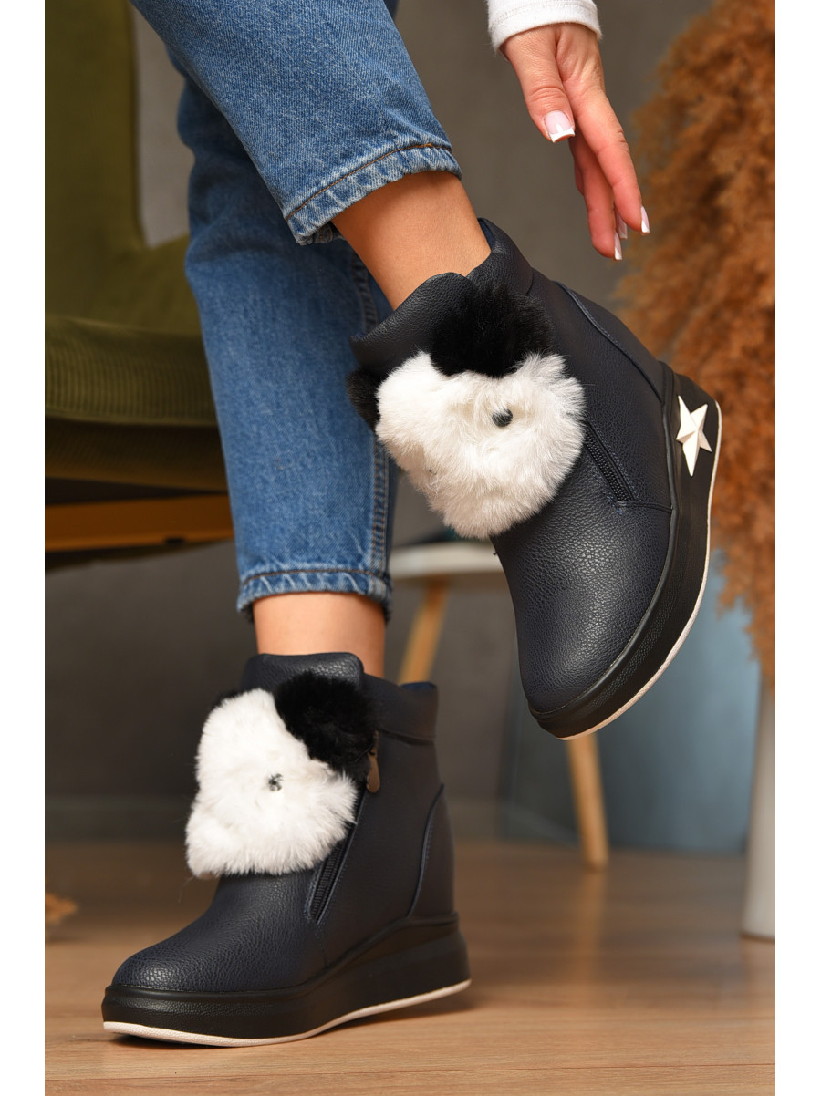 Ботинки женские зимние темно-синего цвета 8553-2 207621C