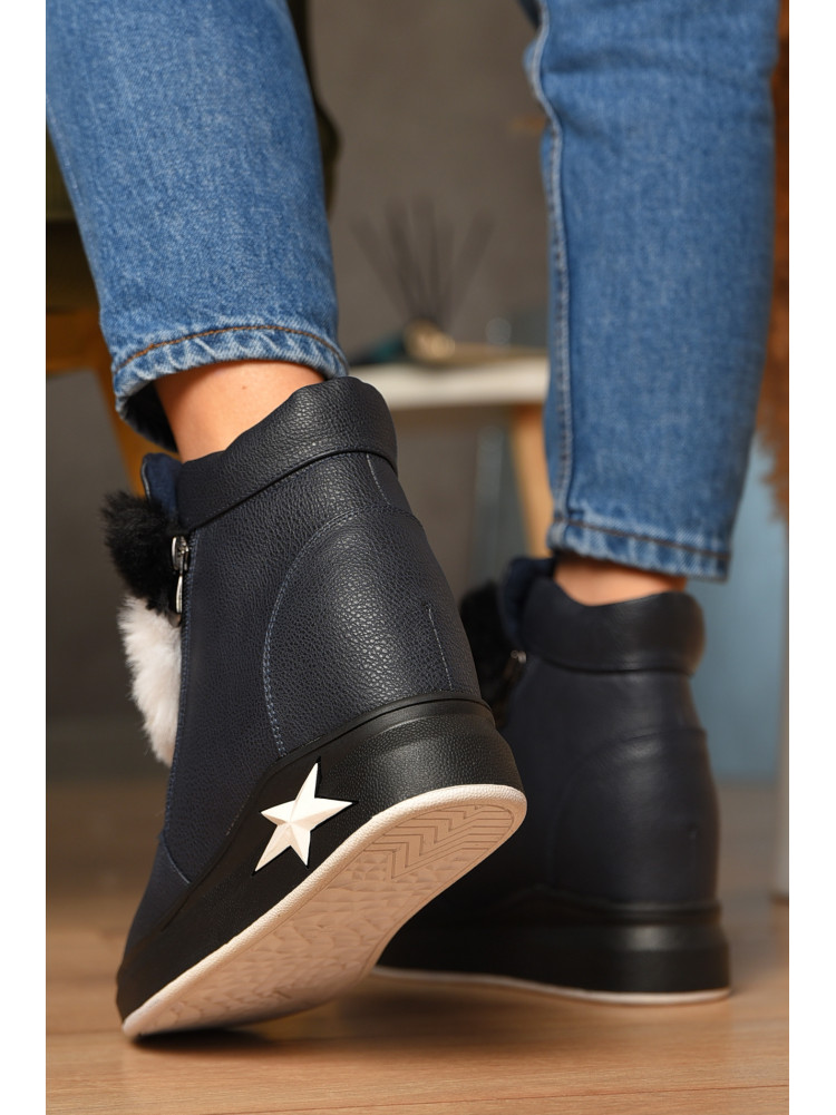 Ботинки женские зимние темно-синего цвета 8553-2 207621C