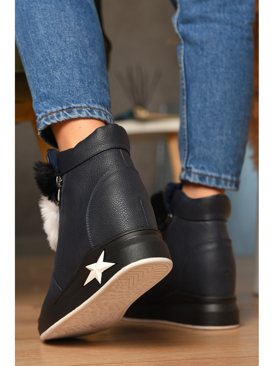 Ботинки женские зимние темно-синего цвета 8553-2 207621C