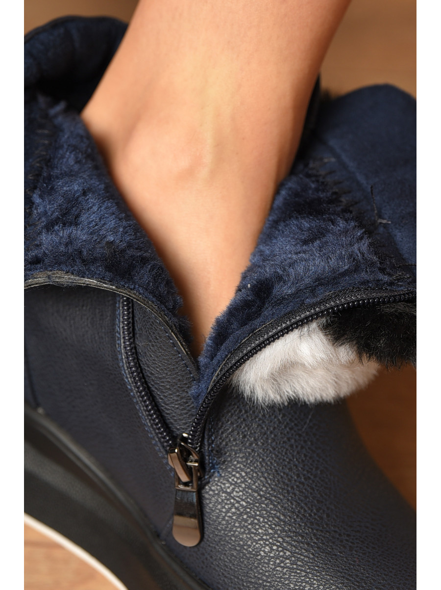 Ботинки женские зимние темно-синего цвета 8553-2 207621C