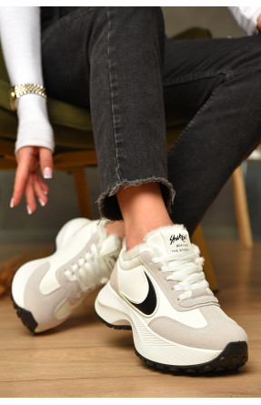 Кроссовки женские зимние белого цвета на шнуровке х556-2 207624C Кроссовки женские зимние белого цвета на шнуровке х556-2 207624C