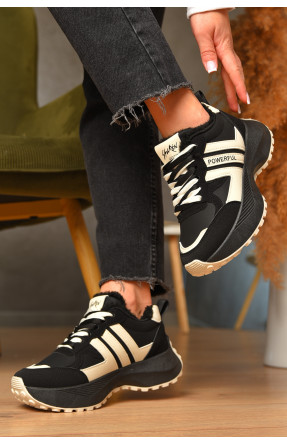 Кроссовки женские зимние черного цвета на шнуровке х558-1 207625C Кроссовки женские зимние черного цвета на шнуровке х558-1 207625C