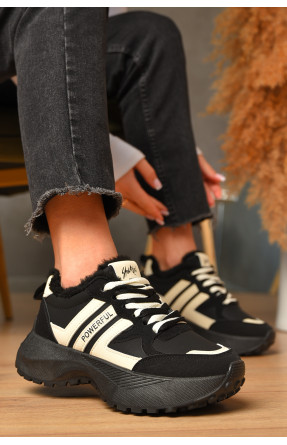 Кроссовки женские зимние черного цвета на шнуровке х556-6 207628C Кроссовки женские зимние черного цвета на шнуровке х556-6 207628C