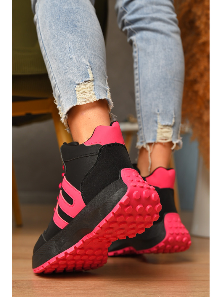 Ботинки женские зимниее черно-розового цвета х553-8 207631C