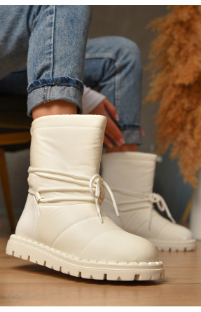 Дутики женские на меху белого цвета 88605-2 207632C Дутики женские на меху белого цвета 88605-2 207632C