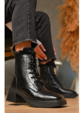 Ботинки женские зимние на меху черного цвета 707-5 207633C