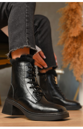 Ботинки женские зимние на меху черного цвета 707-5 207633C