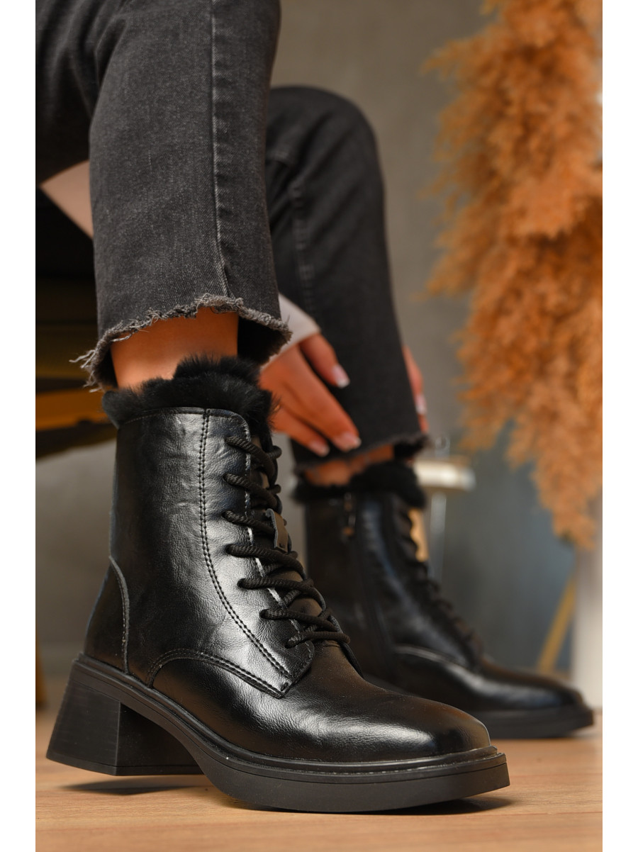 Ботинки женские зимние на меху черного цвета 707-5 207633C