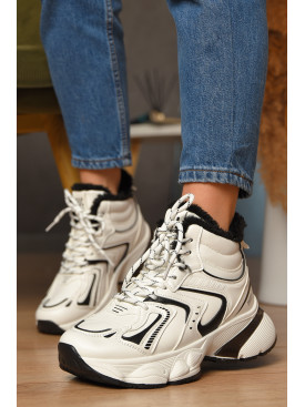 Кросівки жіночі білого кольору на хутрі К908А-1 207634C