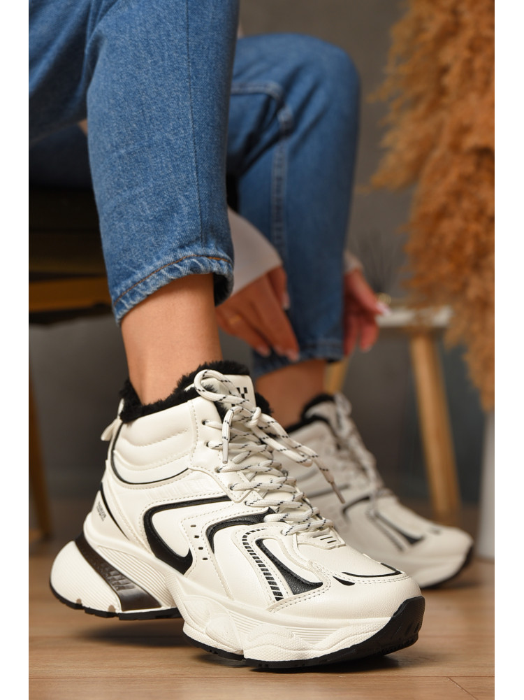 Кроссовки женские белого цвета на меху К908А-1 207634C