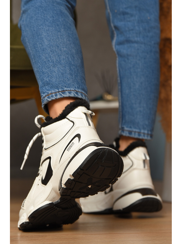 Кроссовки женские белого цвета на меху К908А-1 207634C