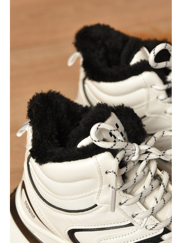 Кроссовки женские белого цвета на меху К908А-1 207634C