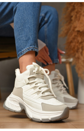 Кроссовки женские белого цвета на меху К916-1 207635C