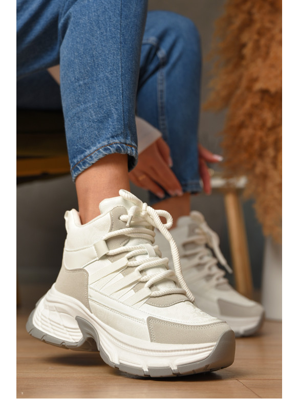 Кроссовки женские белого цвета на меху К916-1 207635C