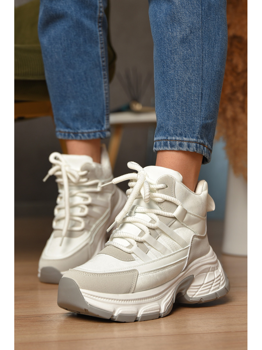 Кроссовки женские белого цвета на меху К916-1 207635C