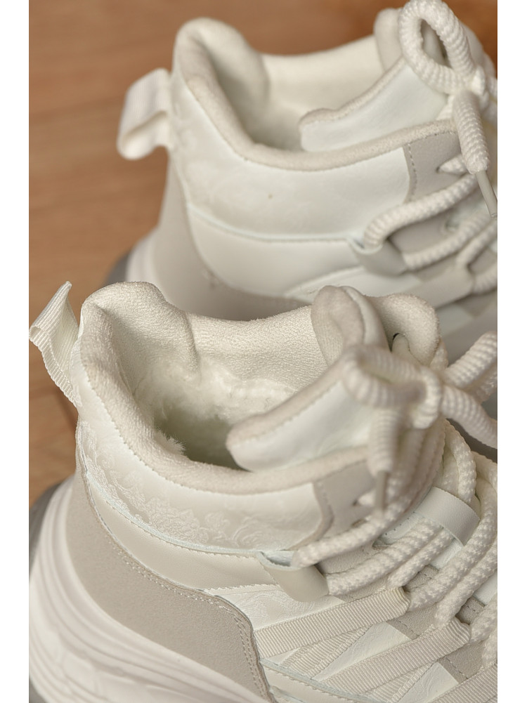 Кроссовки женские белого цвета на меху К916-1 207635C