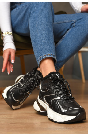 Кроссовки женские черного цвета на меху К908А 207636C