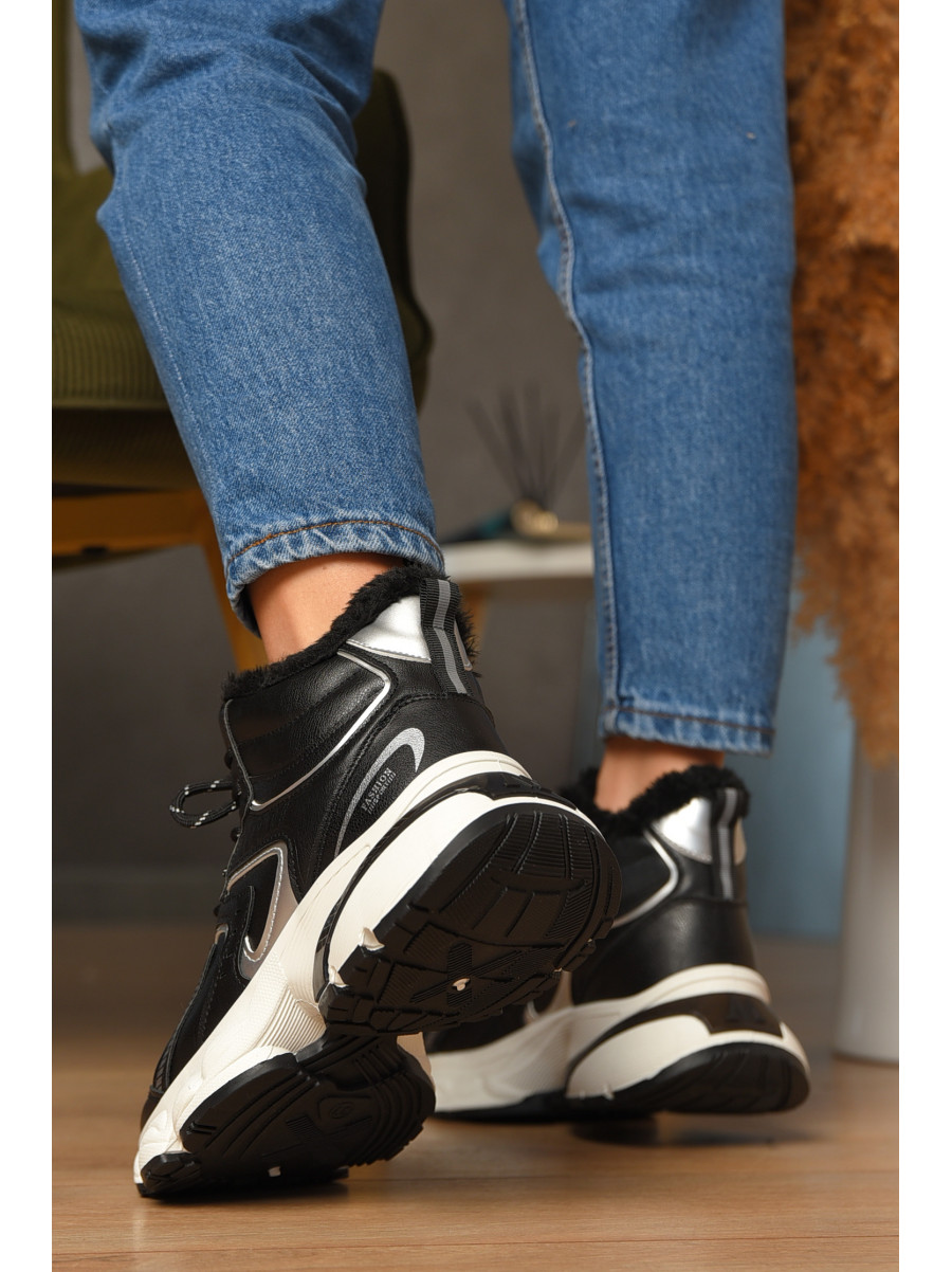 Кроссовки женские черного цвета на меху К908А 207636C