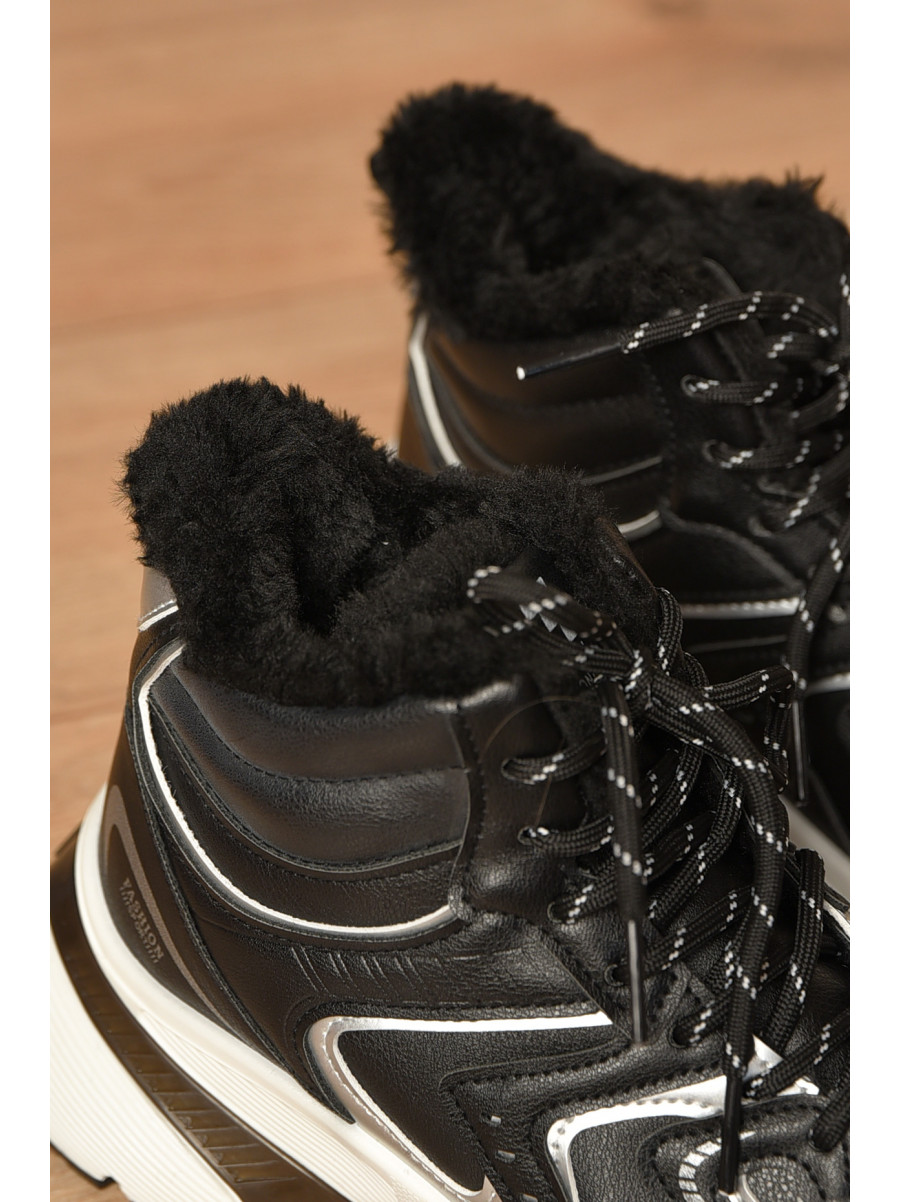 Кроссовки женские черного цвета на меху К908А 207636C