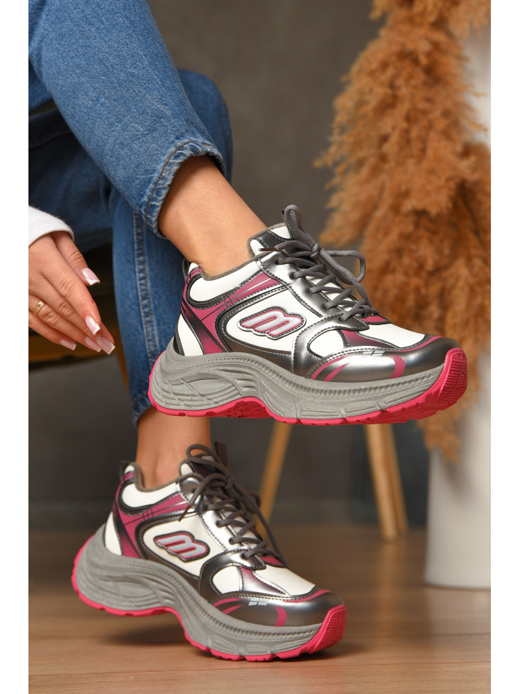 Кросівки жіночі сіро-рожевого кольору на хутрі К901-3 207647C