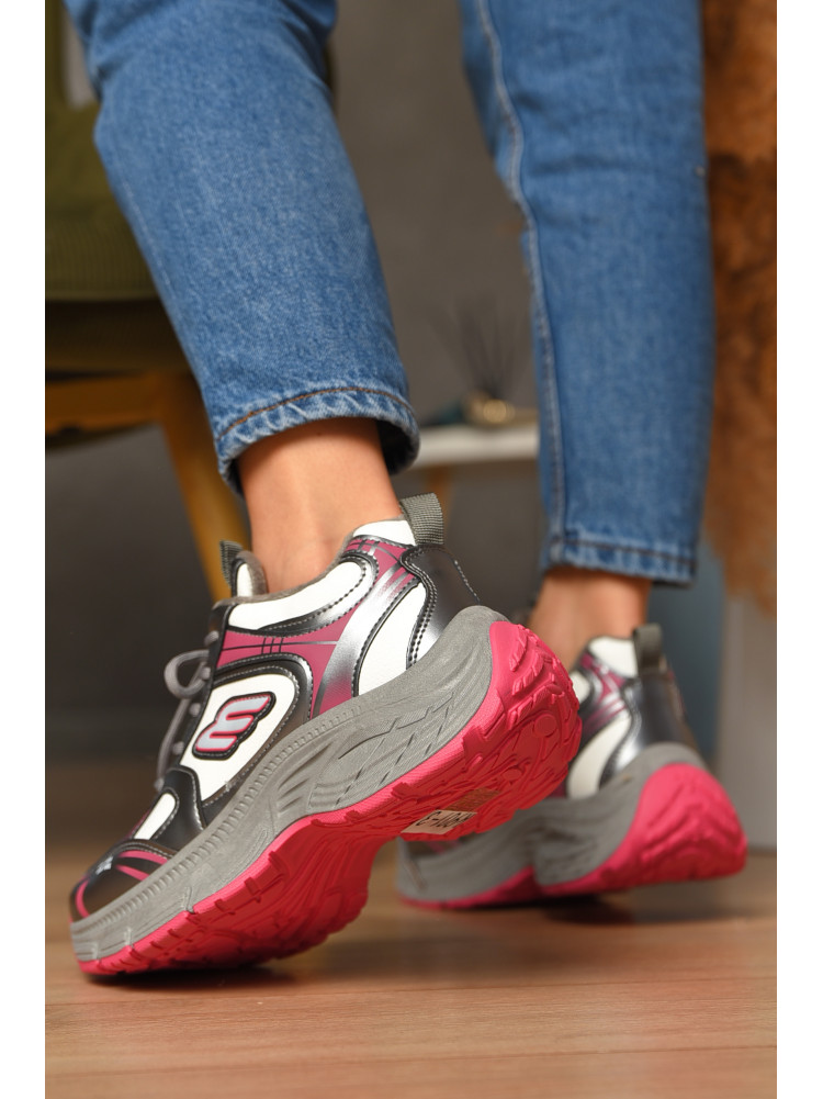 Кросівки жіночі сіро-рожевого кольору на хутрі К901-3 207647C