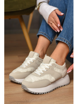 Кроссовки женские светло-серого цвета на меху К898 207648C Кроссовки женские светло-серого цвета на меху К898 207648C