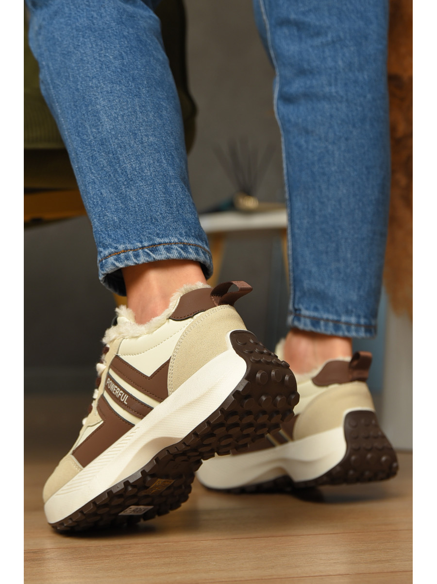 Кросівки жіночі бежевого кольору на хутрі К905-2 207649C