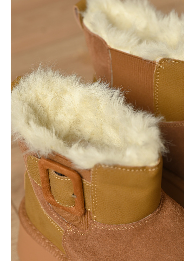 Уггі жіночі на хутрі пісочного кольору К-32 207692C