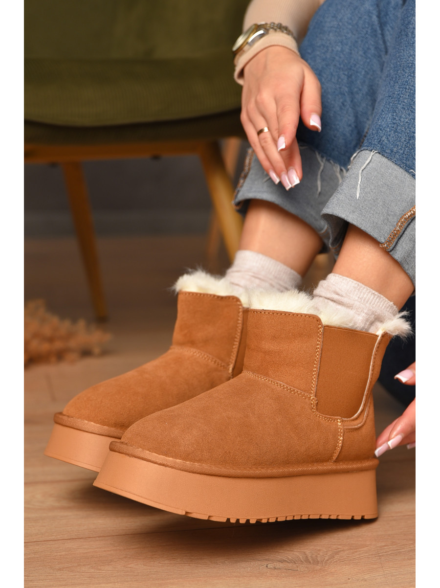 Уггі жіночі на хутрі пісочного кольору К-37 207693C