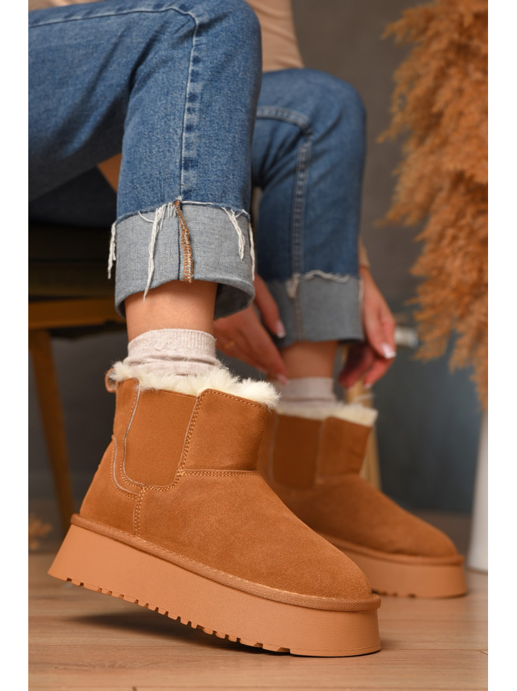 Уггі жіночі на хутрі пісочного кольору К-37 207693C