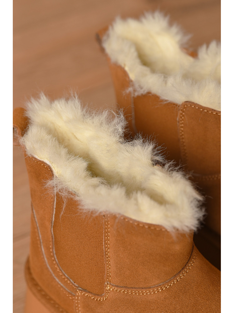 Уггі жіночі на хутрі пісочного кольору К-37 207693C