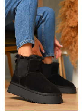 Угги женские на меху черного цвета К-36 207694C Угги женские на меху черного цвета К-36 207694C