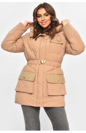 Куртка женская однотонная зимняя цвета мокко VL23-106 207696C Куртка женская однотонная зимняя цвета мокко VL23-106 207696C