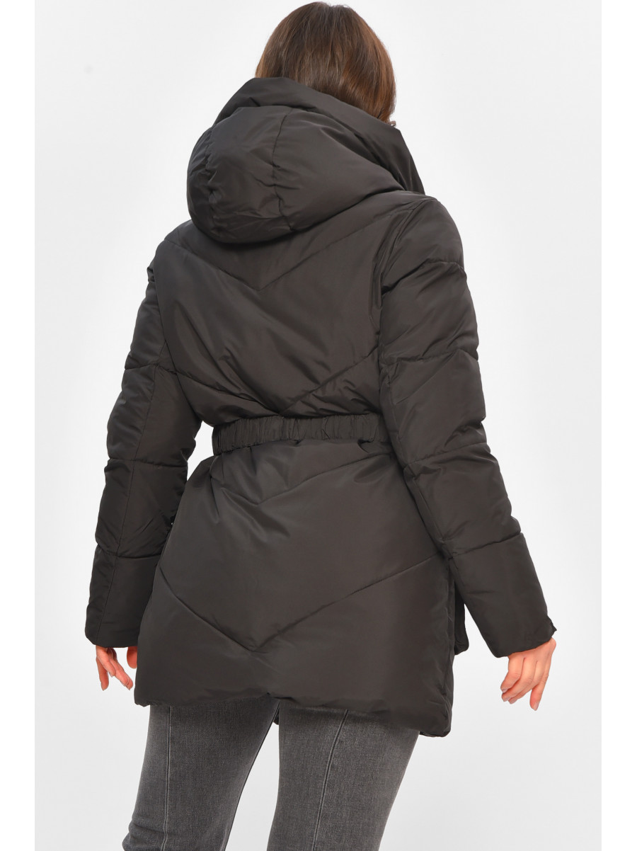 Куртка женская однотонная зимняя черного цвета VL23-106 207697C Куртка женская однотонная зимняя черного цвета VL23-106 207697C