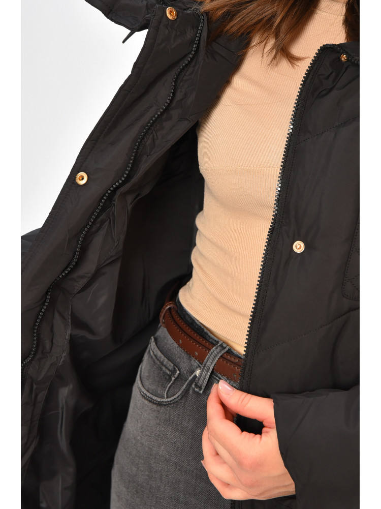 Куртка женская однотонная зимняя черного цвета VL23-106 207697C Куртка женская однотонная зимняя черного цвета VL23-106 207697C