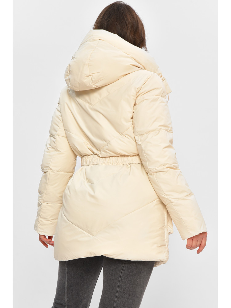 Куртка женская однотонная зимняя молочного цвета VL23-106 207698C Куртка женская однотонная зимняя молочного цвета VL23-106 207698C